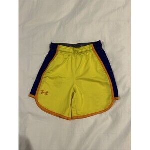 Under Armour YSM Shorts Gym Yellow Purple Youth Small *read Description